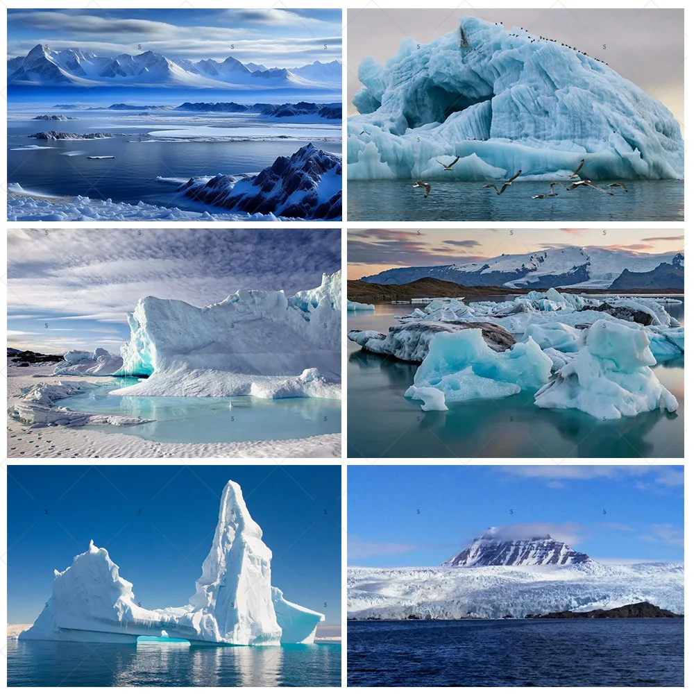 

Arctic Glacier Photography Backdrop Supplies Winter Natural Scenery Ice Snow Background Party Decoration Banner Photo Shoot Prop