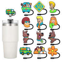 MINISO Cartoon Straw Cover for Stanley Cup,Straw Topper Compatible with 30&40Oz Tumbler Handle,10mm/0.4in Silicone Straw Cover