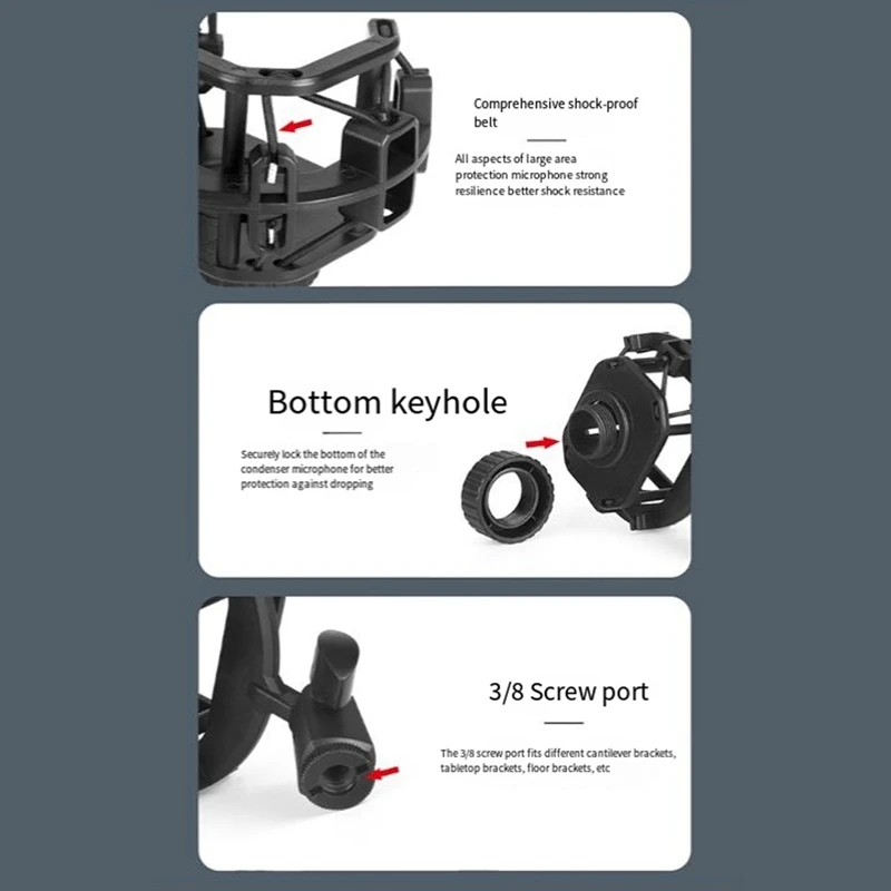 Microphone Shock Mount For Lewitt LCT-240 Live Broadcast Mic Recording Holder Microphone Mount & Stand