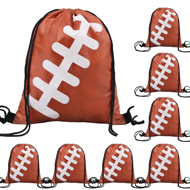 

Rugby and basketball drawstring bags shoulder drawstring backpack children's sports portable storage bags