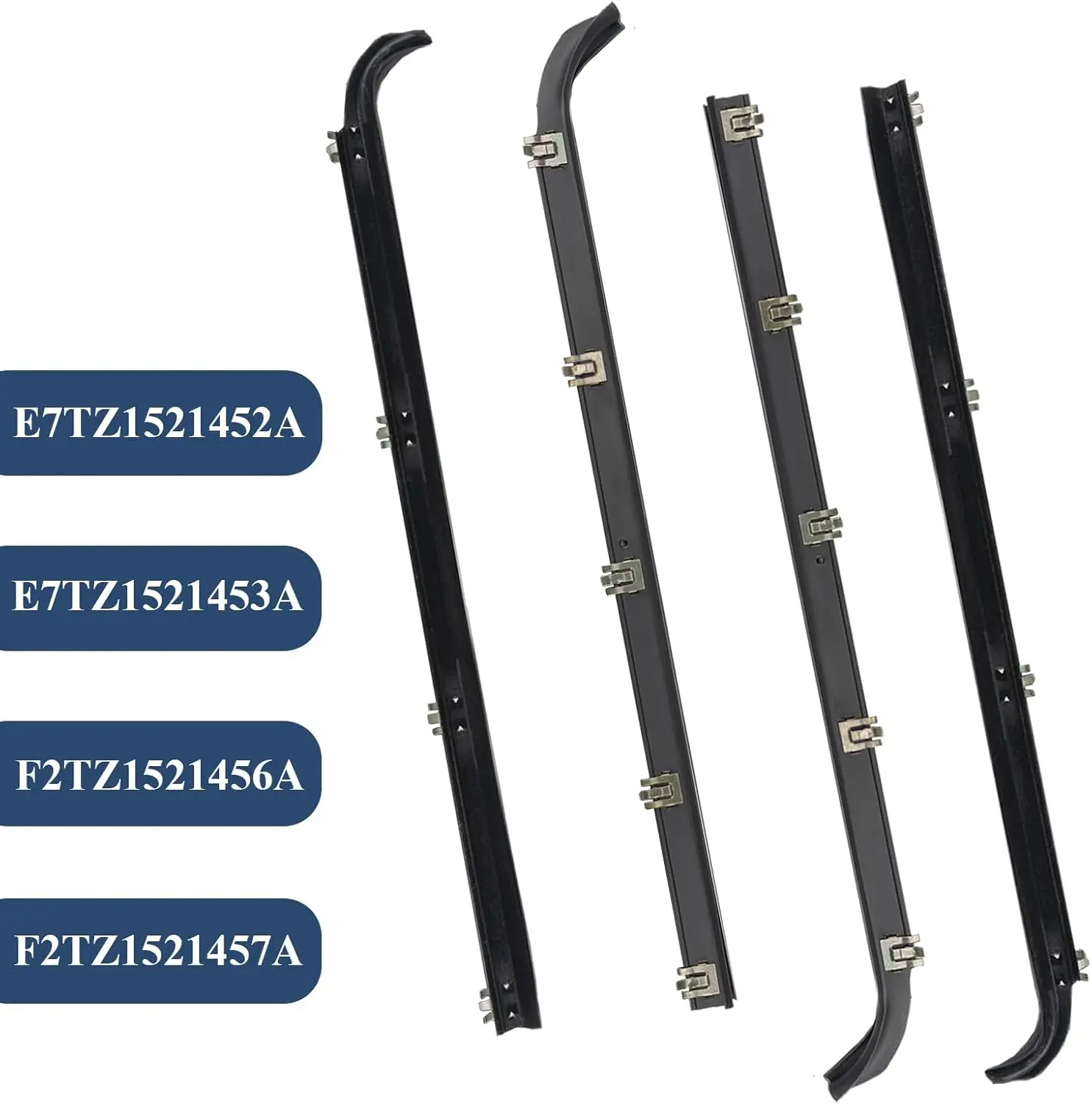 

Car Front Inner Outer Window Molding Sweep Felt Trim Seal Weatherstrip For Ford F150 F250 F350 Bronco 1987-1997 E7TZ1521452A
