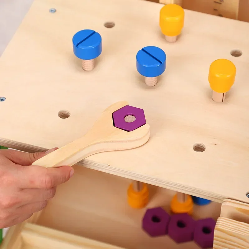 89 pz/set strumento di riparazione multifunzione in legno giocattolo da tavolo strumento di manutenzione meccanica gioco di imitazione per bambini regalo educativo per ragazzi