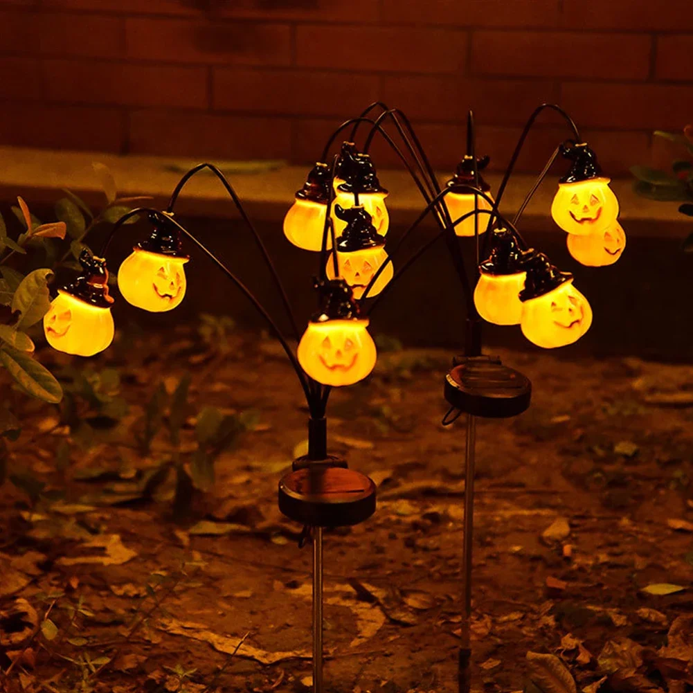 Lámpara Solar de calabaza para Halloween, marcador de camino Solar aterrador, luces para festivales, tema impermeable, suministros para fiestas y vacaciones al aire libre