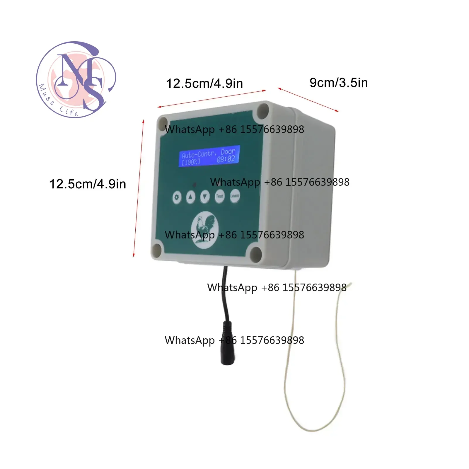 ZOCI-FOR Programmable Automatic Chicken Coop Door Controller, Electric Actuator Motor Set with HD LED Display
