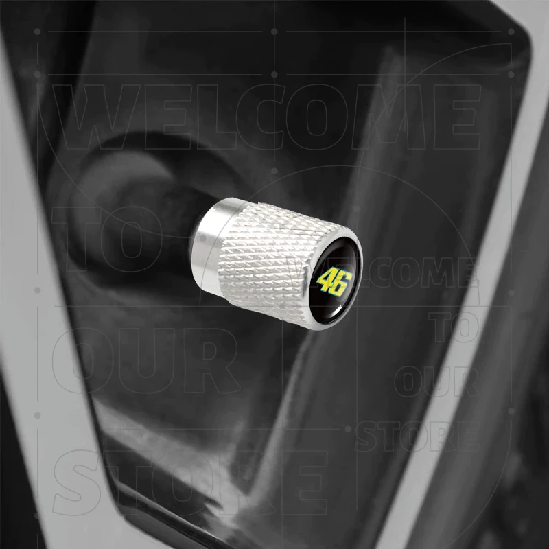 لرقم. 93 46 MotoGP ياماها دوكاتي شعار 4 قطعة دراجة نارية سيارة عجلة الإطارات صمام الألومنيوم قبعات الإطارات الجذعية يغطي الغبار مقاوم للماء #3