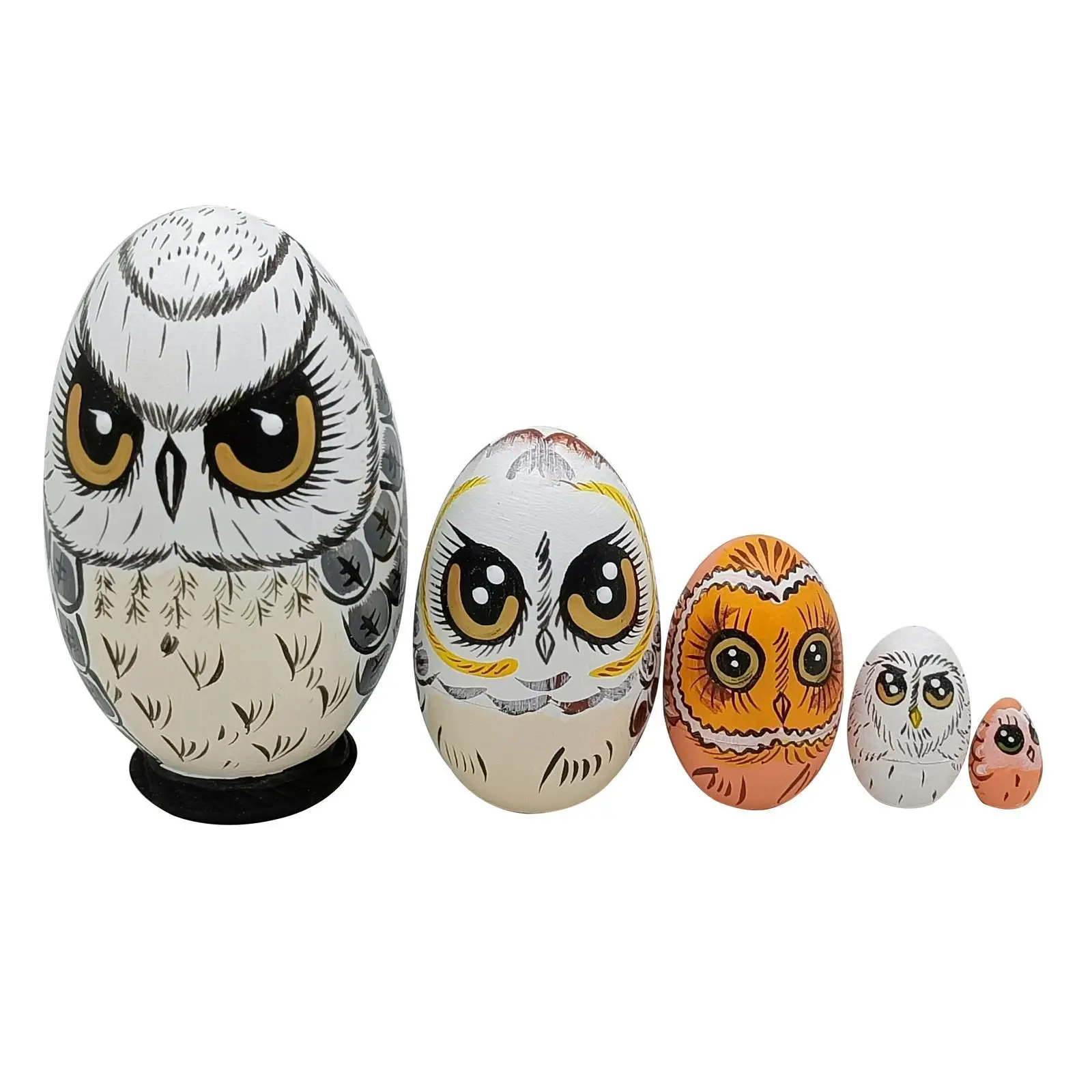 5x Lovely Russian Nesting Dolls Decoration Classic Owl Matryoshka for Birthday