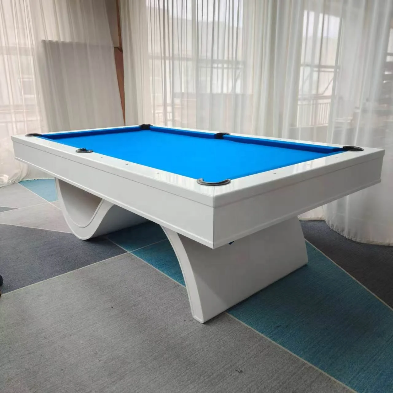 Custom 9ft Solid Wood Pool Table Factory Wholesale Luxury Billiard Table with Rubber Cushion & Leather Pockets CE Certified