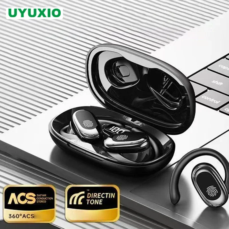 

UYUXIO с открытым ухом, беспроводные наушники с 144 языками, BT 5,4 OWS, наушники с искусственным интеллектом, наушники в реальном времени