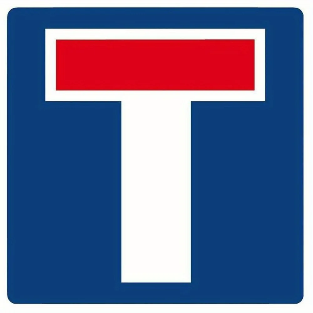 No Through Road Sign Private Driveway Keep Out Metal T-Symbol Wall-Mounted Entry Marker 8x8 Inch