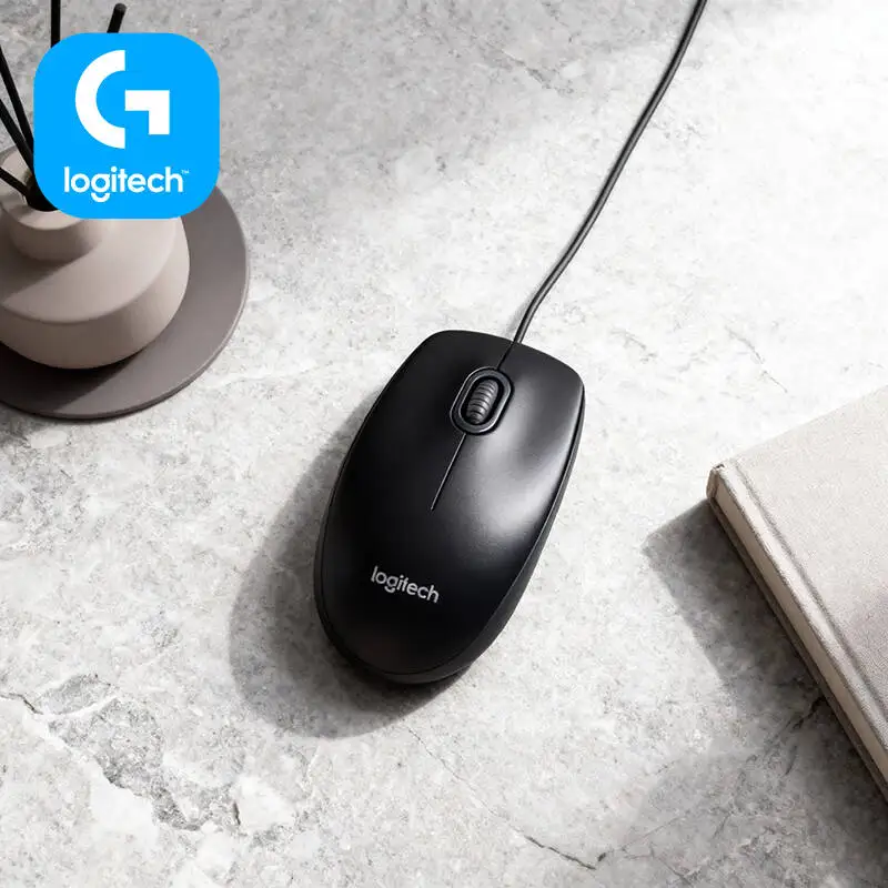 

1000DPI Logitech M100R Optical Wired Mouse USB Plug and Play Durable Grip for Home Office Computer Desktop Laptop