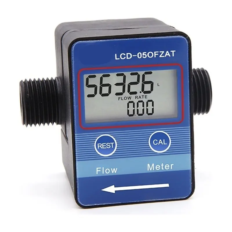 [NEWA76K!】 Current Meter LCD Blue Gear Digital High Accuracy Liquid Sensor Oil Water Milk Syrup, BSP, G1/2