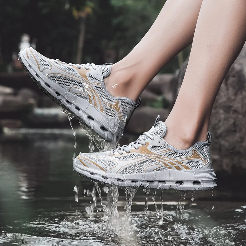 

Men's Outdoor Water Hiking Shoes - Breathable Mesh Sports Shoes Non Slip Soles Beach Walking Shoes Surfing/kayaking/summer