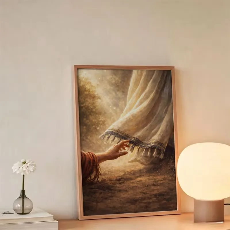 Modern Christian Faith Poster and Prints Woman Touch Garment Canvas Painting Wall Art Picture for Living Room Home Decor Cuadros