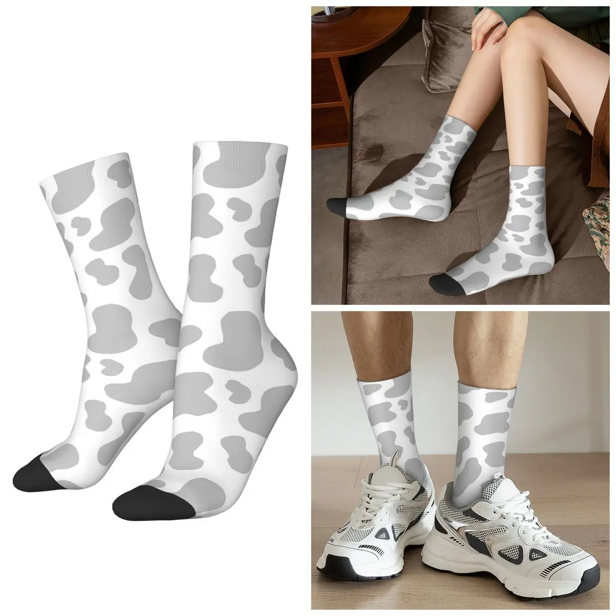 

All Seasons Colour Cow Spot Animal Print Socks Harajuku Crew Socks Hip Hop Stockings for Men Women Valentine's Day Gifts