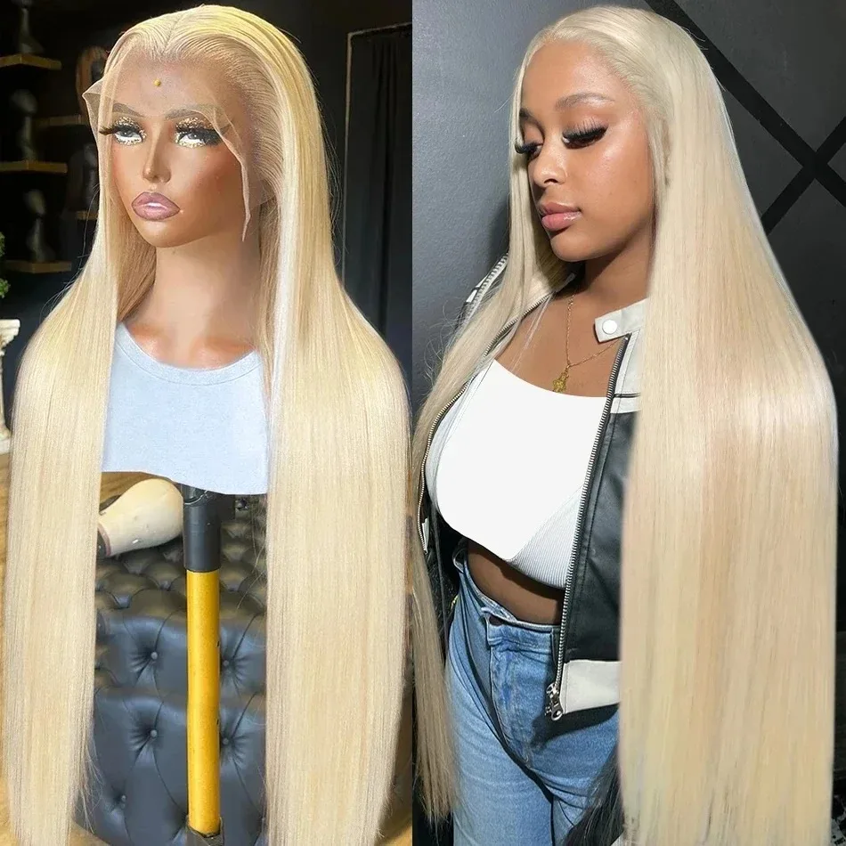 13x4 Transparent Lace Front 40 Inch 613 Blonde Human Hair Straight 13x6 Lace Frontal Wig Brazilian 250 density For Black Women