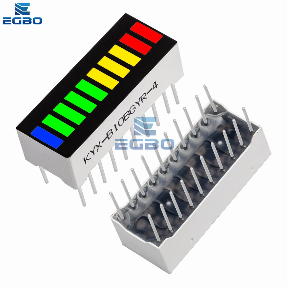 1~10PCS EGBO 10grid digital segment LED light bar super bright 2 red+3 yellow+4 green+1 blue light flat tube B10BRYGB