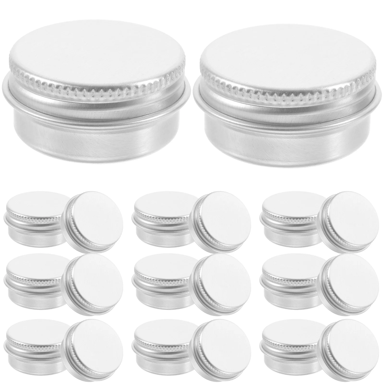 

50 Pcs Metal Can Round Aluminum Box Man Food Containers with Lids Reusable Makeup Sub