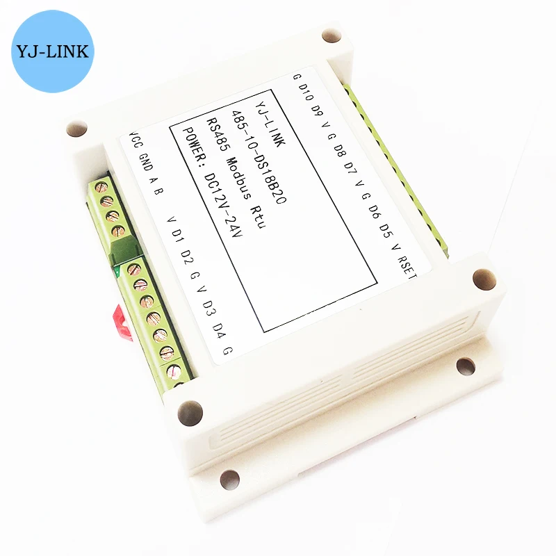 Module d'Acquisition de Température DS18B20, 10 Canaux RS485 Modbus de Communication