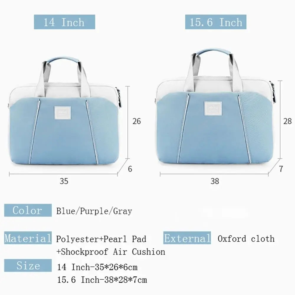 14/15.6 Inch Laptop Shoulder Sleeve Bag Portable Waterproof Laptop Notebook Case Removable Shoulder Strap Shockproof