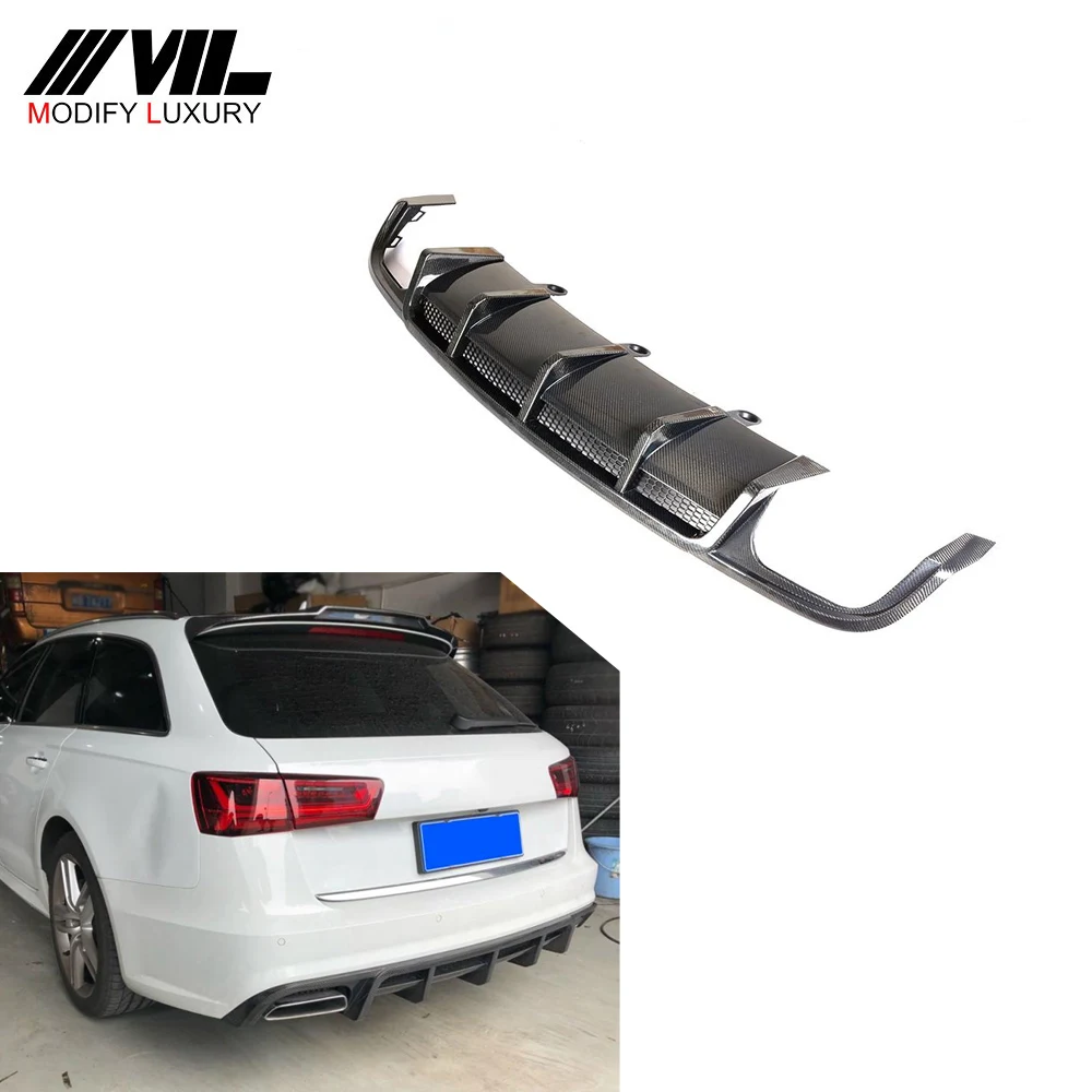 

Suitable for An A6 carbon fiber rear lip diffuser Suitable for Audi A6 SLINE S6 2015-2018