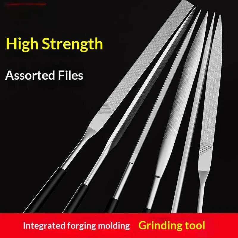 Metal Needle File Kit Non-Slip Ergonomic Handle Professional Files Set for Hobbyists Jewelry Wood Metal DIY Repair