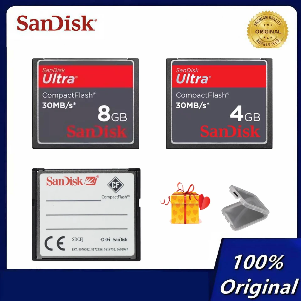 

Оригинальная карта памяти SanDisk 8 ГБ 4 ГБ 2 ГБ CF Ultra CompactFlash Card 60 МБ/с UDMA Flash Card Карта памяти