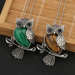 1pcs Owl Shape Charms Pendant Natural Quartz Crystal Stone Necklace Beads for Jewelry Making Diy Necklace Crafts Accessories