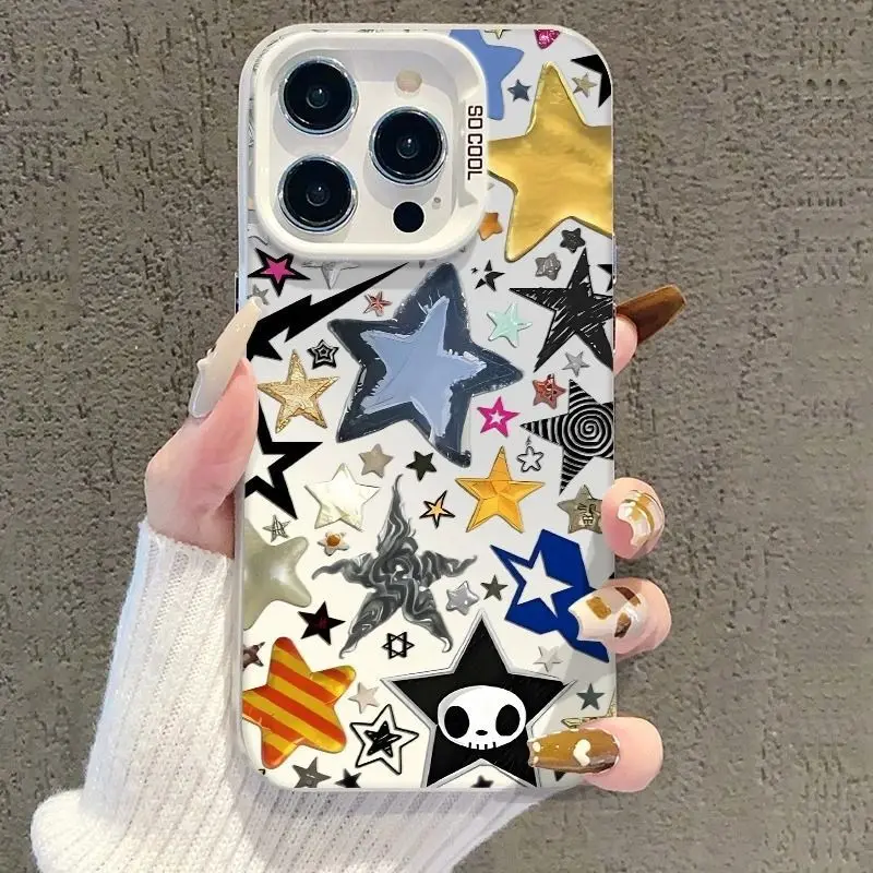 

Чехол для телефона Fresh Full Of Stars On The Screen Pattern для iPhone 16, 15, 14, 13, 12, 11 XR X XS ProMax 7, 8 Plus, противоударный чехол