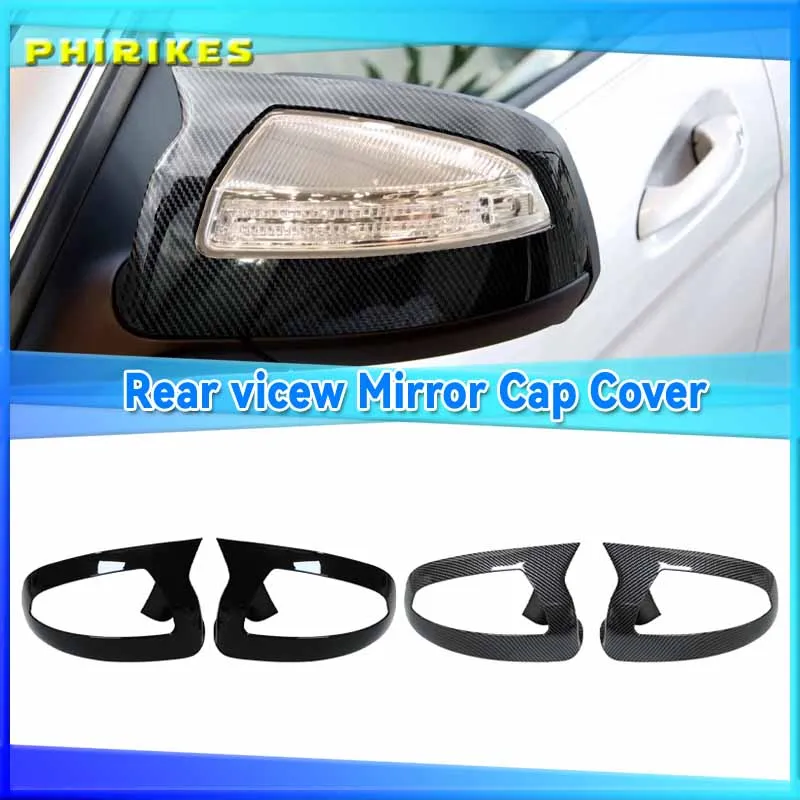 

Для Mercedes Benz C Class W204 S204 Viano Vito W639 ML W164 07-14 Узор из углеродного волокна Черная крышка зеркала заднего вида с боковым крылом