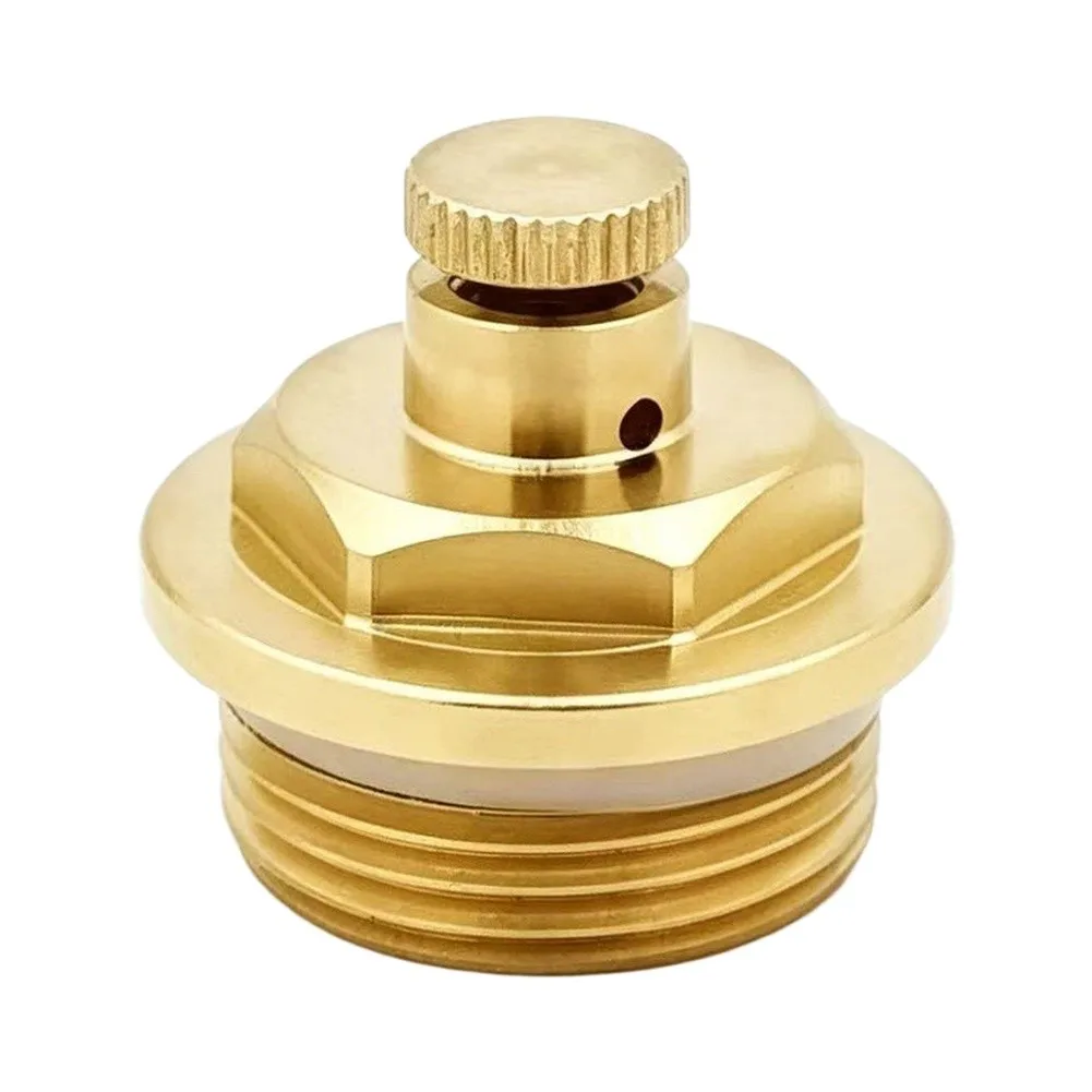 All-Copper Radiator End Cap with Manual Air Bleed Valve for Use in Radiator Systems Requiring Periodic Air Removal
