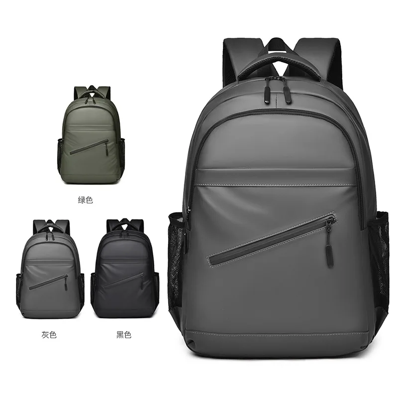 New backpack high-end business backpack men's large-capacity leather film commuting computer bag travel outdoor