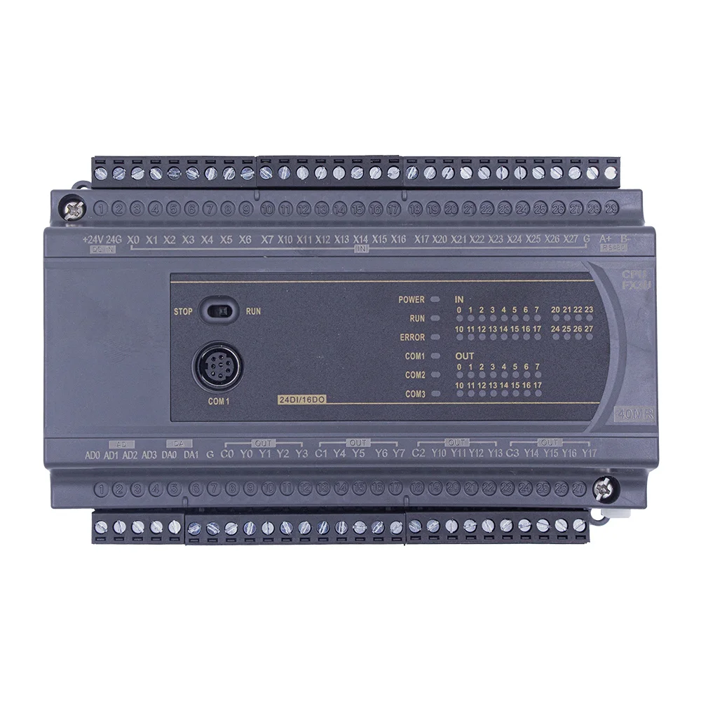 RTC included 4 Channel 0-20mA analog input FX3U 14/24/32/40/60 MR/MT RS485 MODBUS Relay transistor Output