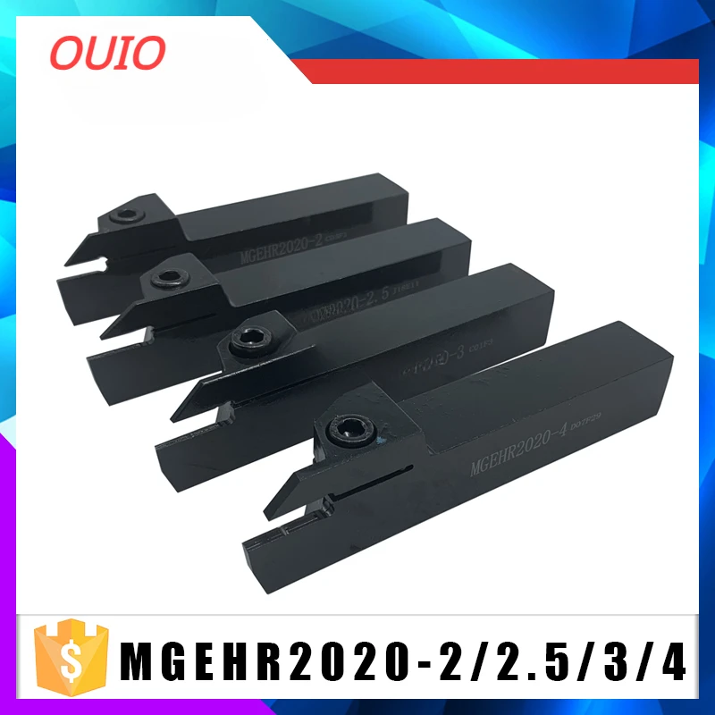 OUIO MGEHR1010 MGEHR1212 MGEHR1616 MGEHR2020 MGEHR2525Suporte de ferramenta de ranhuramento + ranhura de carboneto 10 peças MGMN150 MGMN200 MGMN300 400