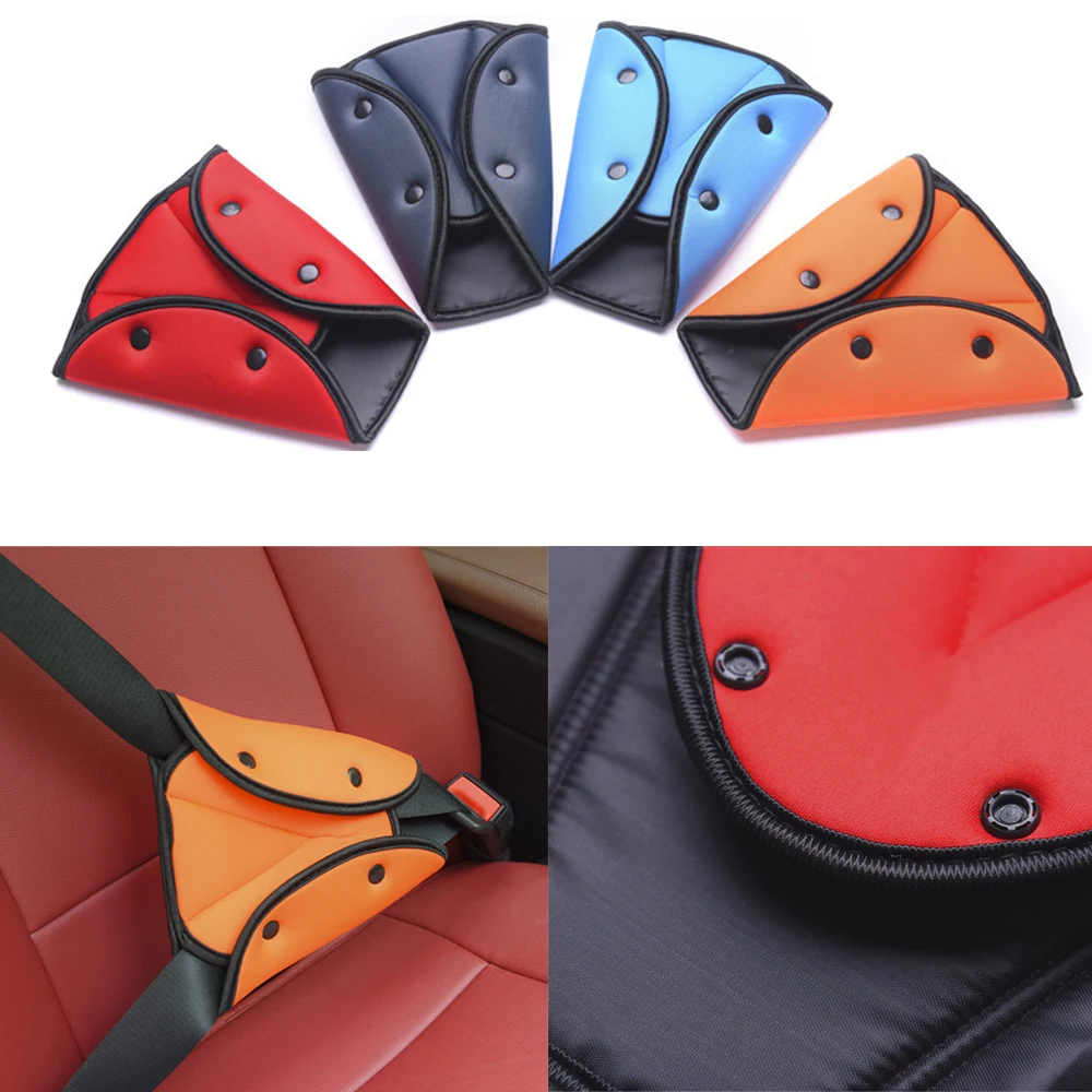 

Universal Car Seat Belt Retainer Child Neck Protection Belt Car Seat Belt Cover Soft Adjustable Triangular Anti-collision