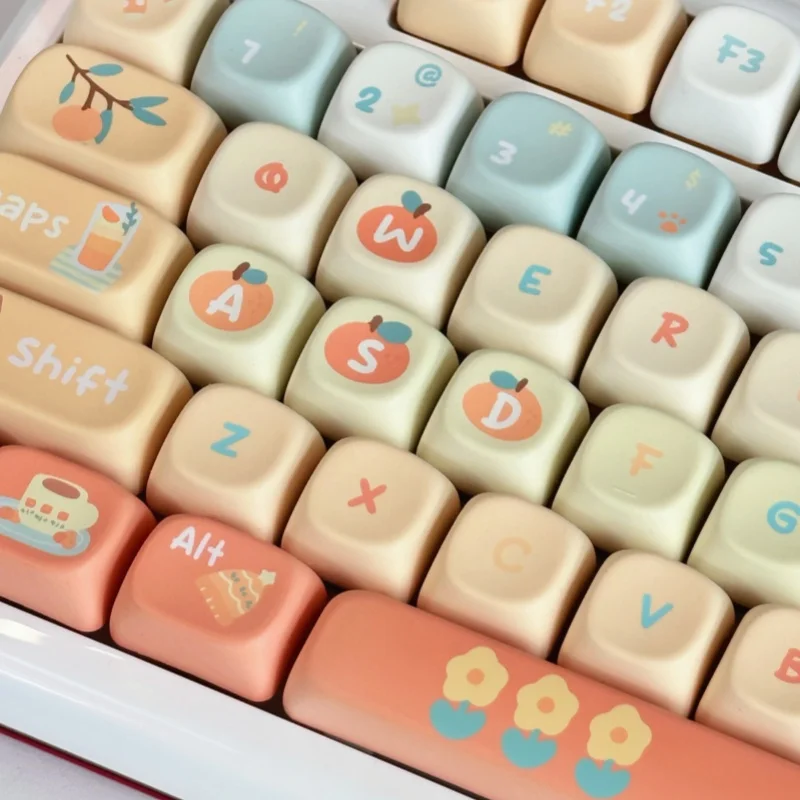 Orange Soda Theme Keycap 131keys Xoa Cherry Profile Pbt Hot Sublimation Mechanical Keyboard Animation Peripheral Game Keycap