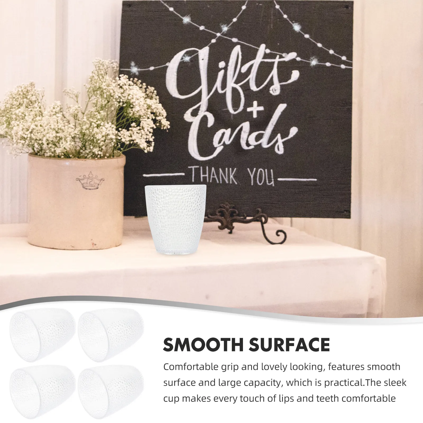 4Pcs Creative Acrylic Cups Clear Juice Water Cups Large Capacity Milk Tea Mugs Smooth Surface Office Home Drinkware - Detail 1