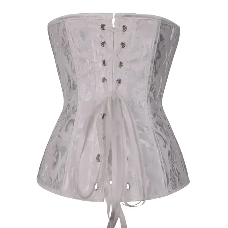 Корсет под грудью, бюстье, сексуальный корсет на талии, топ, женский винтажный готический костюм больших размеров в викторианском стиле, черный, белый цвет