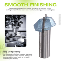 【Lowest-Price!】1/2X40 Tungsten CNC Milling Cutter, 12.7Mm Carbide Tip Classical Plunge Router Bit With  Coating For Woodwo