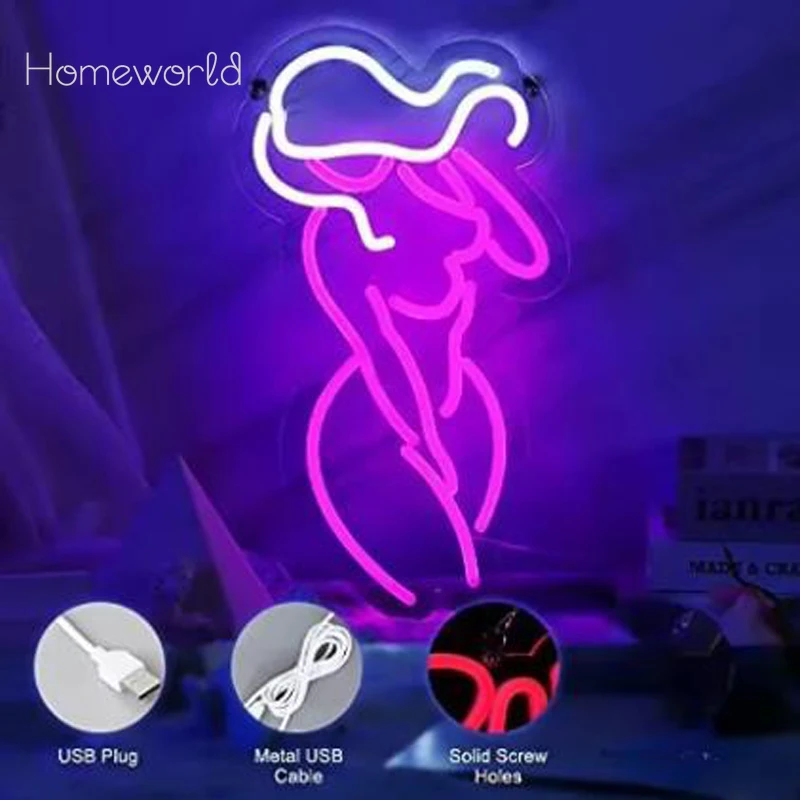 Sexy  Lady Body Neon Sign Body Shaped Art Wall  Dimmable LED Ambient Light Lamp Be used for Bar Restaurant Club Bedroom Decor