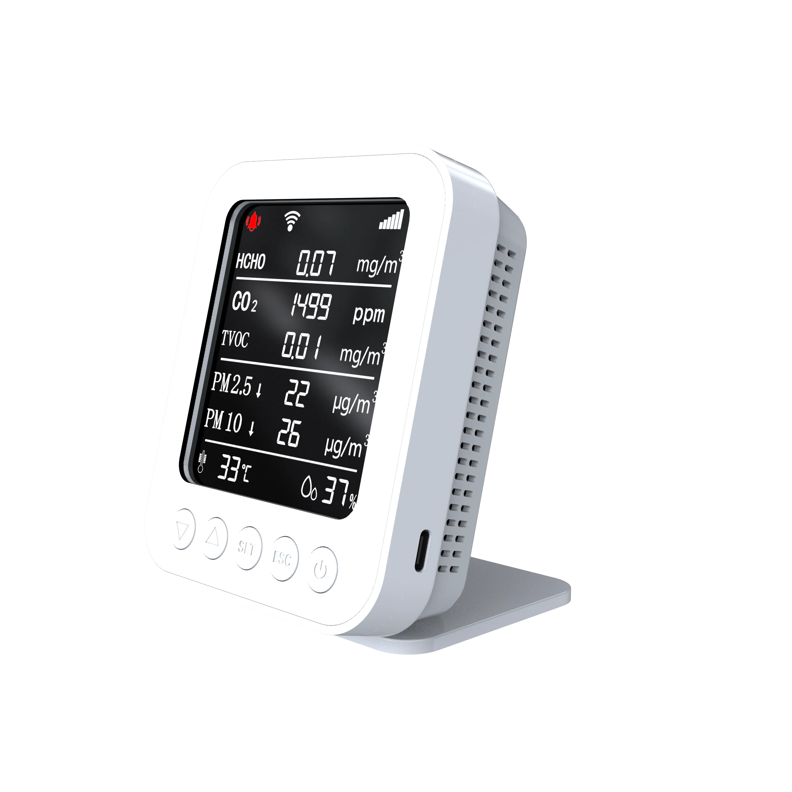 Smart  Temperature Detector Gas DetectorCO Meter Air Quality Monitor Carbon Dioxide  Detector for HCHO TVOC CO Humidity Indoor