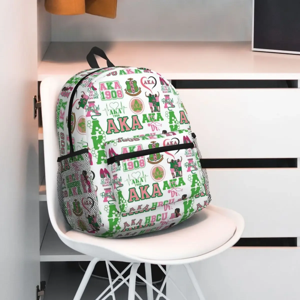 

AKA Sorority Student Backpack School Bag Hiking Travel Daypack for Men Women Fashion Bookbag Shoulder Bags
