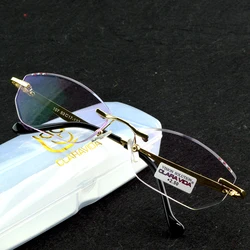 Handcrafted rimless Rectangle Women Fashion Reading Glasses +0.75 +1 +1.25 +1.5 +1.75 To +4