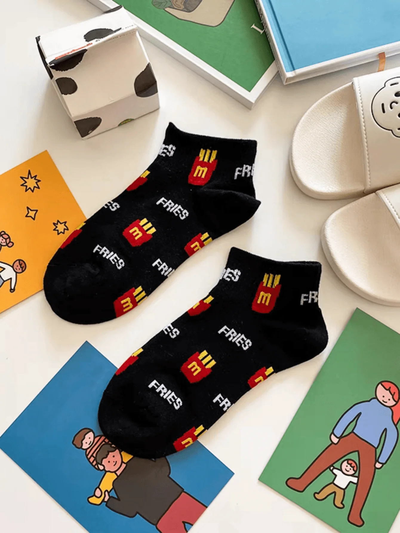 3/5 Paar süße Damen-Socken mit Motiven von Hamburger, Pizza und Pommes, süße Mädchen-Knöchelsocken, dünne, atmungsaktive Socken für Frühling, Sommer und Herbst, Freizeitsocken, Sportsocken, vielseitige Socken, Studentensocken, geeignet für den täglichen Gebrauch. – Detail 5