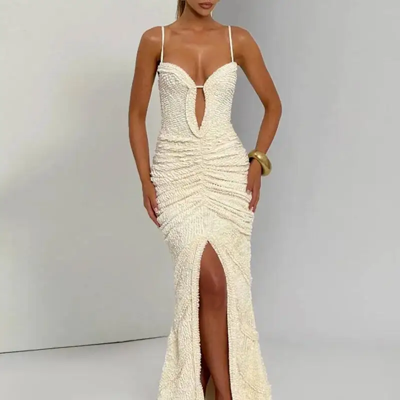 

Сексуальное тонкое женское платье без рукавов с v-образным вырезом на подтяжках, элегантное однотонное вечернее модное длинное платье с открытой спиной и драпировкой