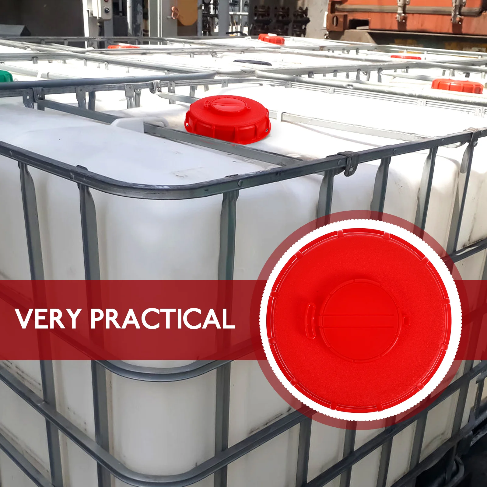 Ibc Cover Tote Lid Caps Ton Barrel Bags Bulk Industrial Containers Red Abs Tank