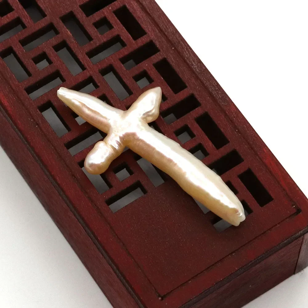 1pc Natural Cross Pearl Beads Exquisite Bohemian Style DIY Necklace Earrings Pendant Jewelry Making Handmade Accessories Gift