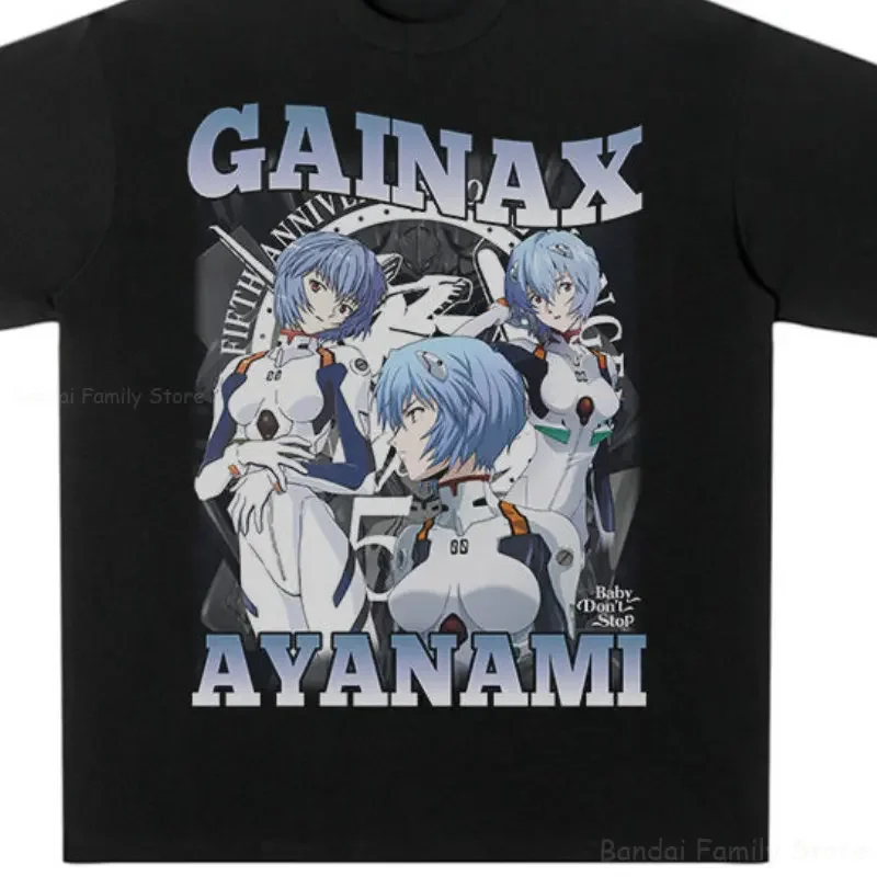 EVANGELION Ayanami Rei T Shirt Summer Harajuku Short Sleeve Shirt Anime Men Hip Hop Oversized Top Women Streetwear Tshirt Clothe