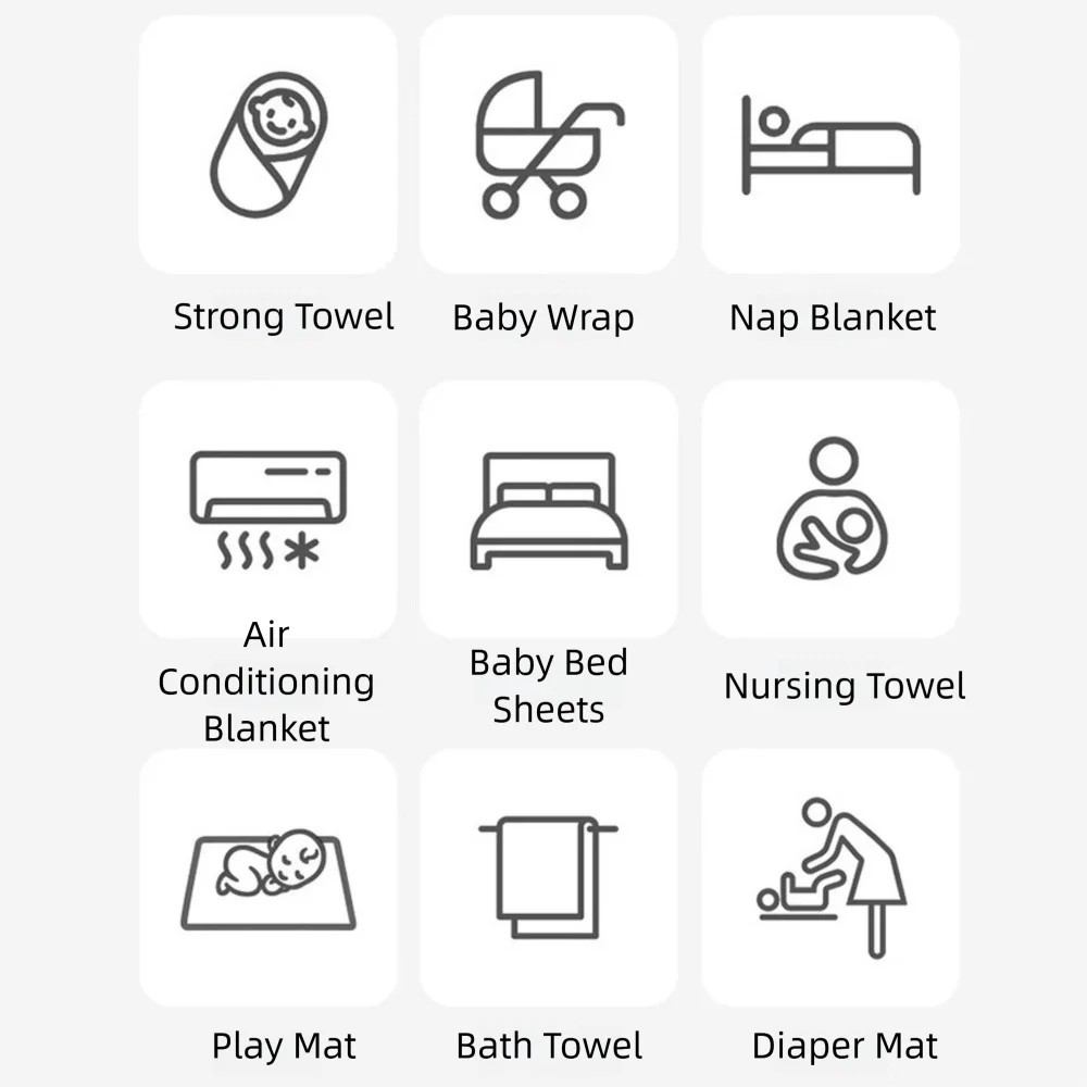Double-Layered Swaddle Blanket Breathable Gauze Soft Cotton Quilt Cartoon Print Bath Towel Newborn Wrap Blanket Infant Bath