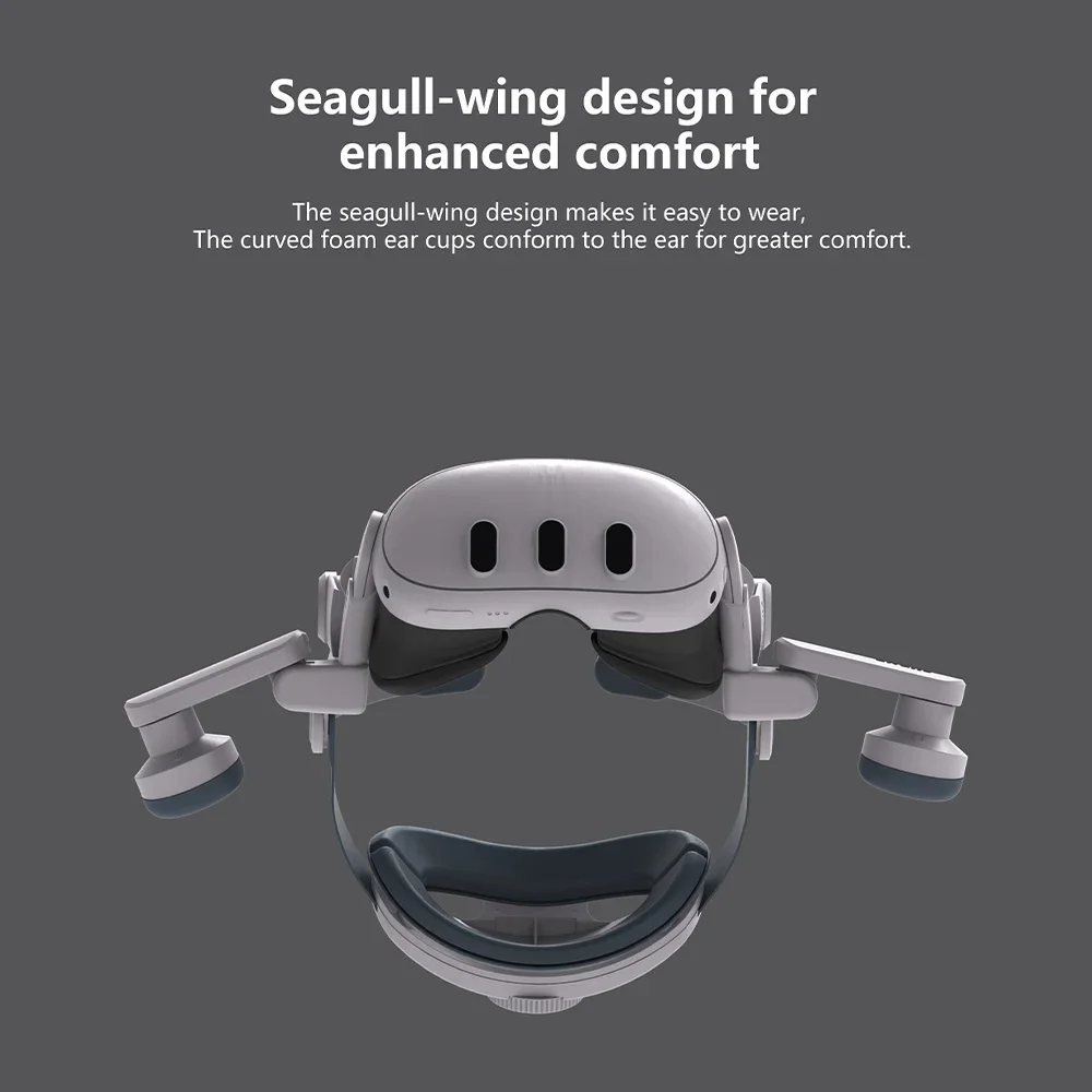 Head Strap Ear Muffs For Meta Quest 3/Quest 3S  VR Headset Enhanced Sound Adjustable Comfort Elite Strap Headphone Replacement