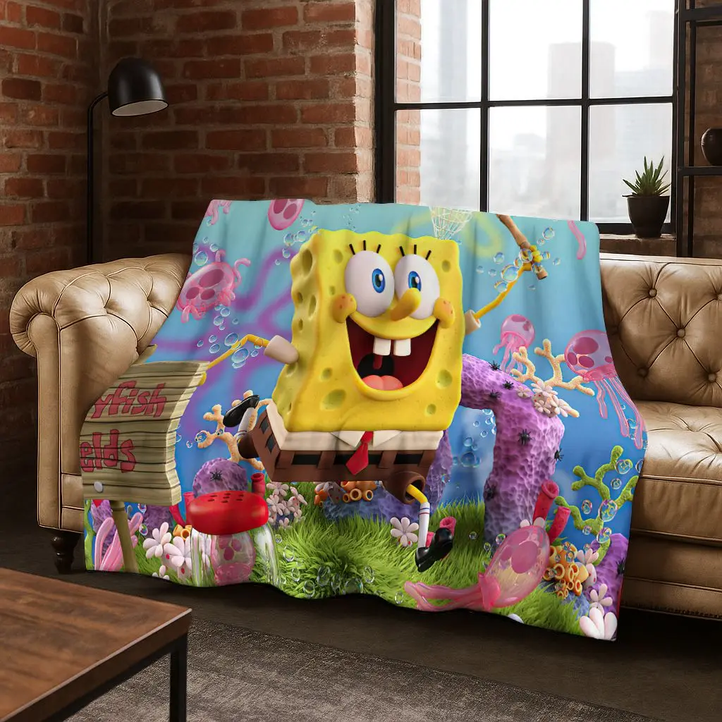 الكرتون S-سبونجبوب سكوير باتريك ستار الفانيلا بطانية لينة رمي بطانية للسرير غرفة نوم غرفة المعيشة السفر نزهة هدية #1